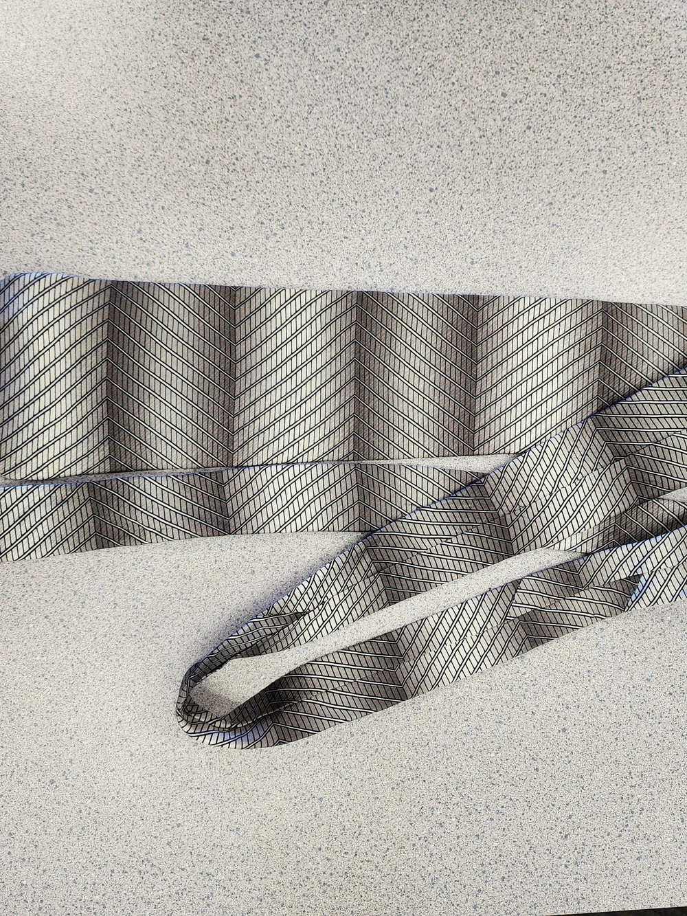 Murano Italia Gray Ombre Chevron Stripe Silk Necktie